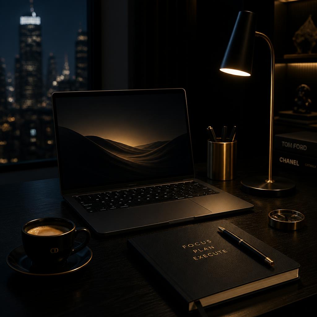 Late-night workspace where MVP Launch Studio products are built
